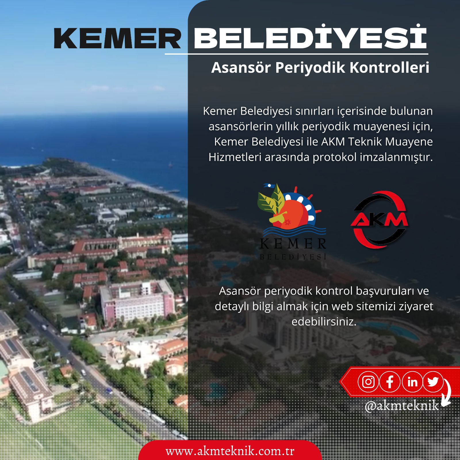 Kemer Belediyesi Asansör Periyodik Kontrolü Protokolü